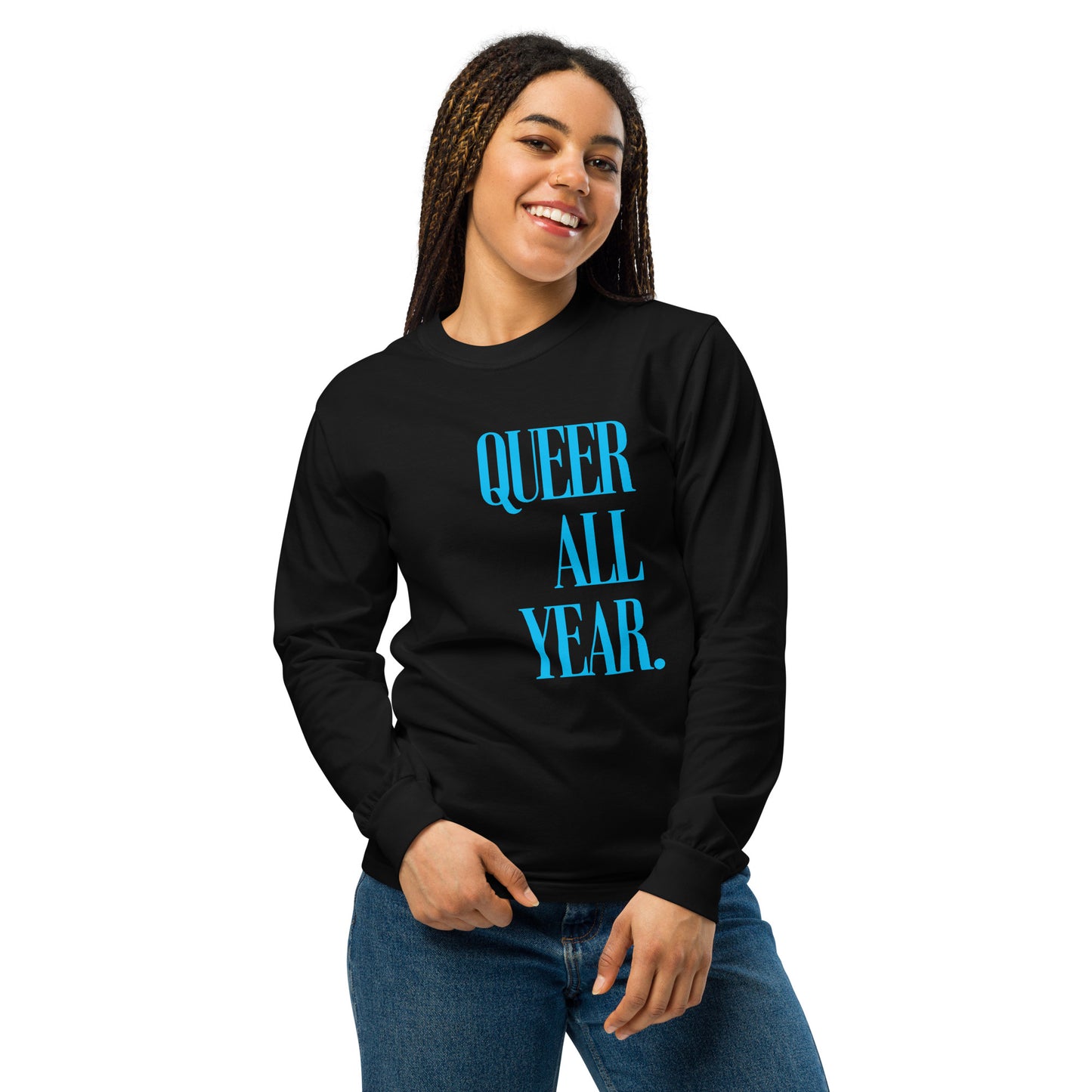 Queer All Year - Garment-dyed heavyweight long-sleeve shirt